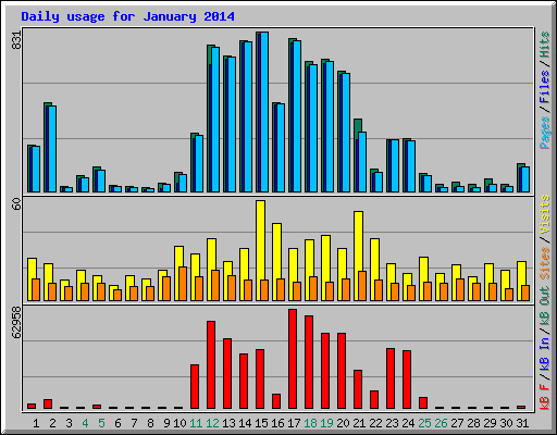 Daily usage for January 2014