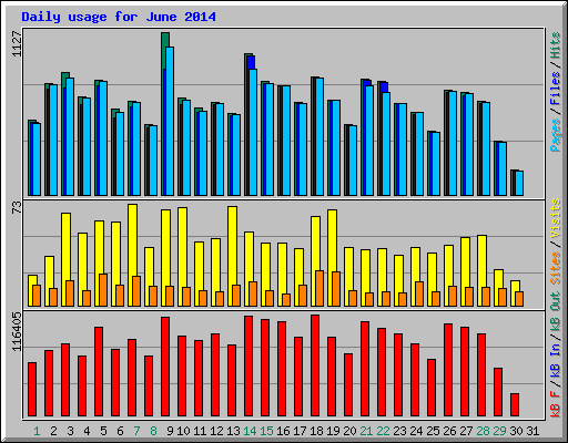 Daily usage for June 2014