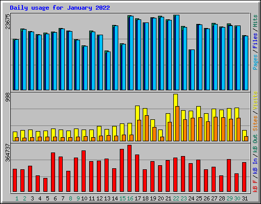 Daily usage for January 2022