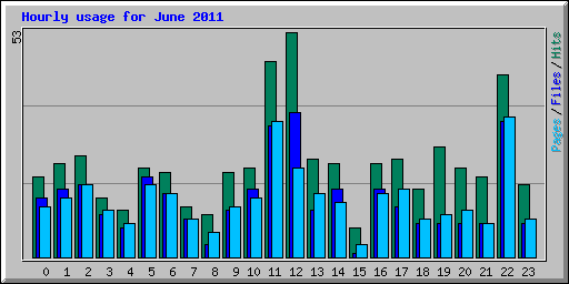 Hourly usage for June 2011