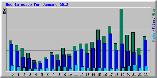 Hourly usage for January 2012