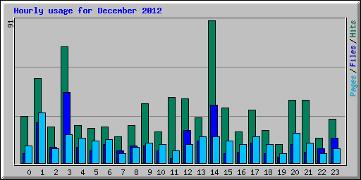 Hourly usage for December 2012