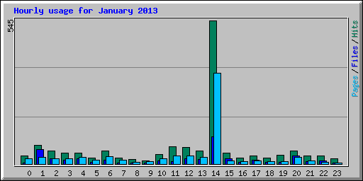 Hourly usage for January 2013