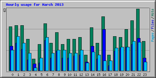Hourly usage for March 2013