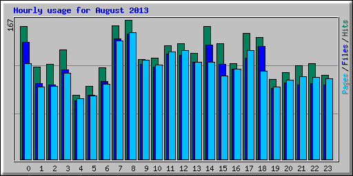 Hourly usage for August 2013