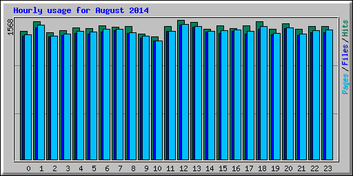 Hourly usage for August 2014