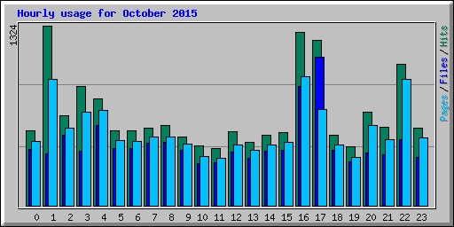 Hourly usage for October 2015