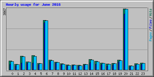 Hourly usage for June 2016