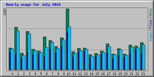 Hourly usage for July 2016