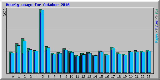 Hourly usage for October 2016