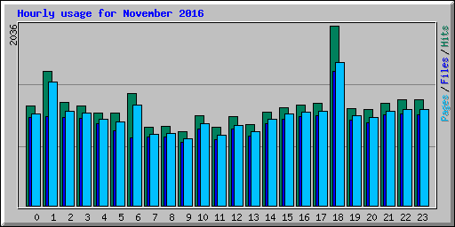 Hourly usage for November 2016