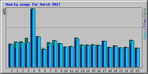 Hourly usage for March 2017