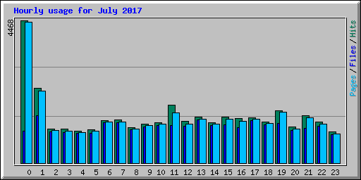 Hourly usage for July 2017