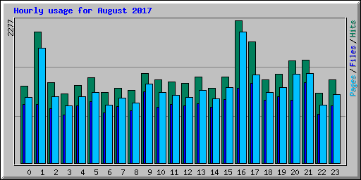 Hourly usage for August 2017