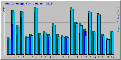 Hourly usage for January 2018