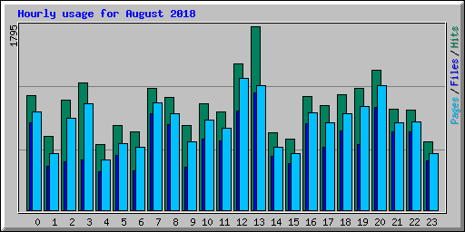 Hourly usage for August 2018