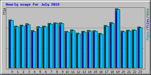 Hourly usage for July 2019