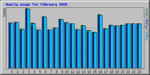 Hourly usage for February 2020