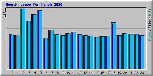 Hourly usage for March 2020