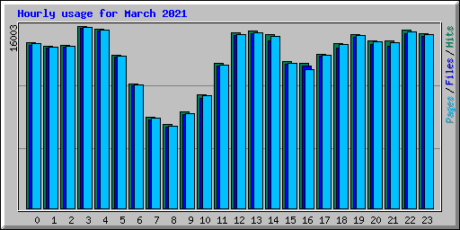 Hourly usage for March 2021