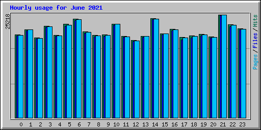 Hourly usage for June 2021