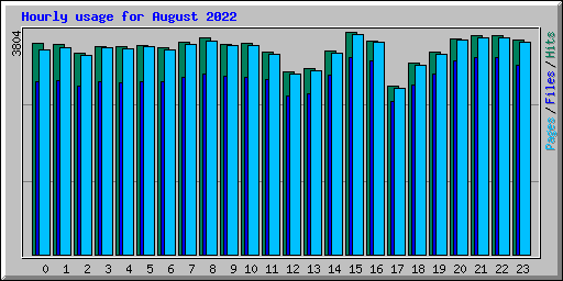 Hourly usage for August 2022